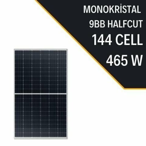 Lexron Half Cut 465W Monokristal Güneş Paneli (144 Cell)