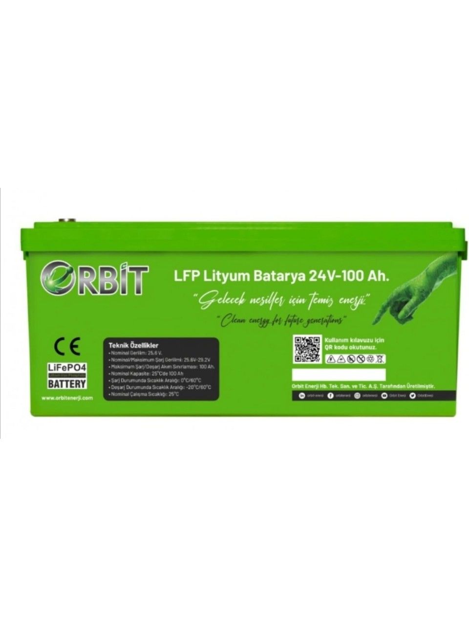 ORBİT 24V 100Ah LiFePO4 Akü – ABS Kasa