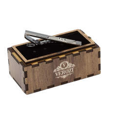 Verozi Kravat İğnesi - Uzun Taşlı Füme Renkli - KIUFTF005
