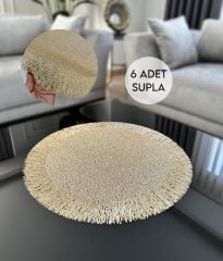 6'LI YUVARLAK LATEKS SUPLA AMERİKAN SERVİSİ SAÇAKLI MODEL GOLD