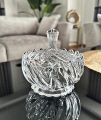 KAPAKLI CAM ŞEKERLİK LOKUMLUK BURGU MODEL 8 CM
