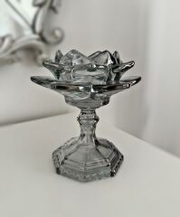 KRİSTAL AYAKLI LOTUS FÜME MUMLUK