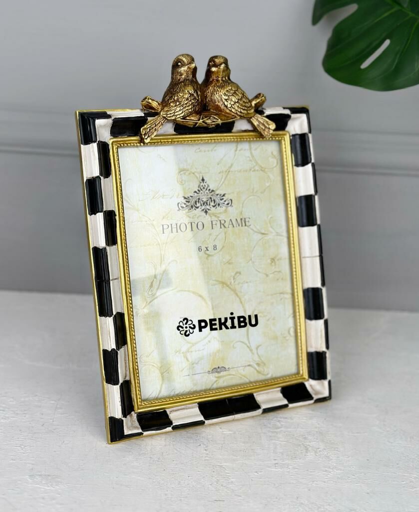 POLYESTER DAMALI LÜKS ÇERÇEVE 15X21 CM