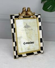 POLYESTER DAMALI LÜKS ÇERÇEVE 15X21 CM