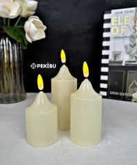 PİLLİ DOĞAL LED MUM 15X5 CM