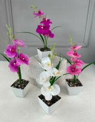 SAKSIDA YAPAY MİNİ ISLAK ORKİDE 30 CM PEMBE