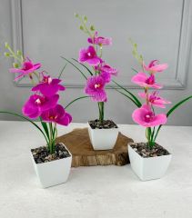 SAKSIDA YAPAY MİNİ ISLAK ORKİDE 30 CM FUŞYA