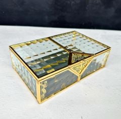 LÜKS PRİZMA CAM MÜCEVHER SÖZ NİŞAN ÇİKOLATA KUTUSU GOLD KÜÇÜK