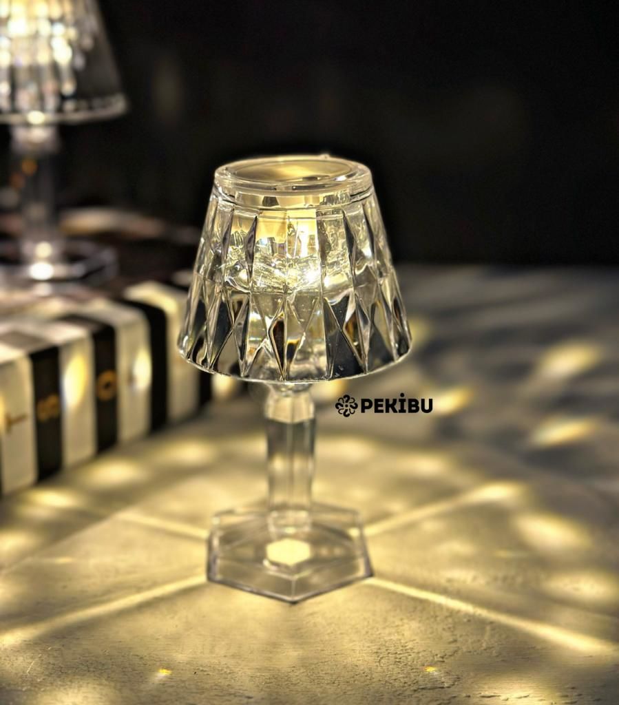 ABAJUR MODEL MİNİ LED MASA LAMBASI ELMAS 12 CM