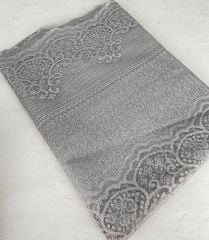 LEKE TUTMAZ DANTEL MODEL MASA ÖRTÜSÜ GRİ 160X220 CM
