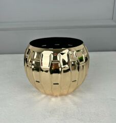 LÜKS METAL YUVARLAK SAKSI ROSE GOLD KÜÇÜK