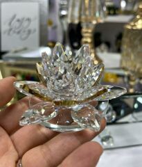 KRİSTAL NİLÜFER OBJE GOLD KÜÇÜK 4X8 CM