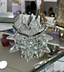 KRİSTAL NİLÜFER OBJE GÜMÜŞ KÜÇÜK 5X8 CM