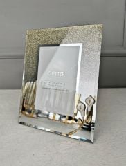 AYNALI SİMLİ ÇERÇEVE ÇİÇEKLİ GOLD 10X15 CM