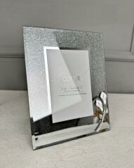 AYNALI SİMLİ ÇERÇEVE ÇİÇEKLİ GÜMÜŞ 10X15 CM
