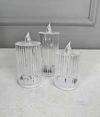 SİLİNDİR MODEL PİLLİ LED MUM 13 CM