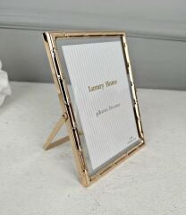 BAMBU DESEN LÜKS METAL ÇERÇEVE GOLD 10X15 CM