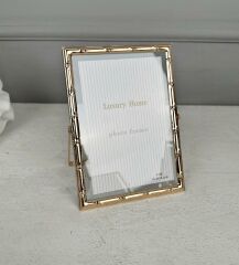 BAMBU DESEN LÜKS METAL ÇERÇEVE GOLD 10X15 CM