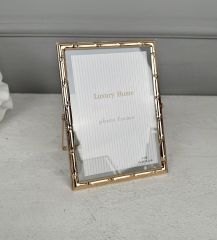 BAMBU DESEN LÜKS METAL ÇERÇEVE GOLD 10X15 CM