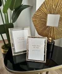 BAMBU DESEN LÜKS METAL ÇERÇEVE GOLD 10X15 CM