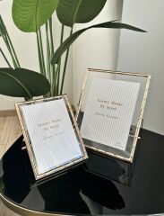 BAMBU DESEN LÜKS METAL ÇERÇEVE GOLD 10X15 CM