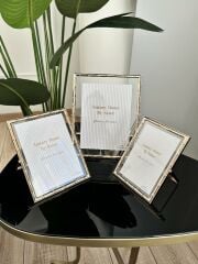 BAMBU DESEN LÜKS METAL ÇERÇEVE GOLD 10X15 CM