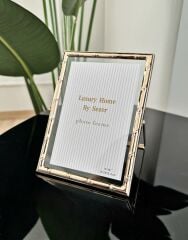 BAMBU DESEN LÜKS METAL ÇERÇEVE GOLD 10X15 CM