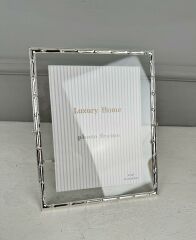 BAMBU DESEN LÜKS METAL ÇERÇEVE GÜMÜŞ 15x20 CM