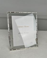 BAMBU DESEN LÜKS METAL ÇERÇEVE GÜMÜŞ 15x20 CM