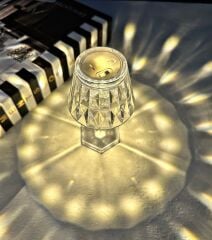 2'Lİ ABAJUR MODEL MİNİ LED MASA LAMBASI ELMAS 12 CM