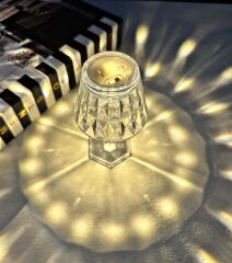 2'Lİ ABAJUR MODEL MİNİ LED MASA LAMBASI ELMAS 12 CM