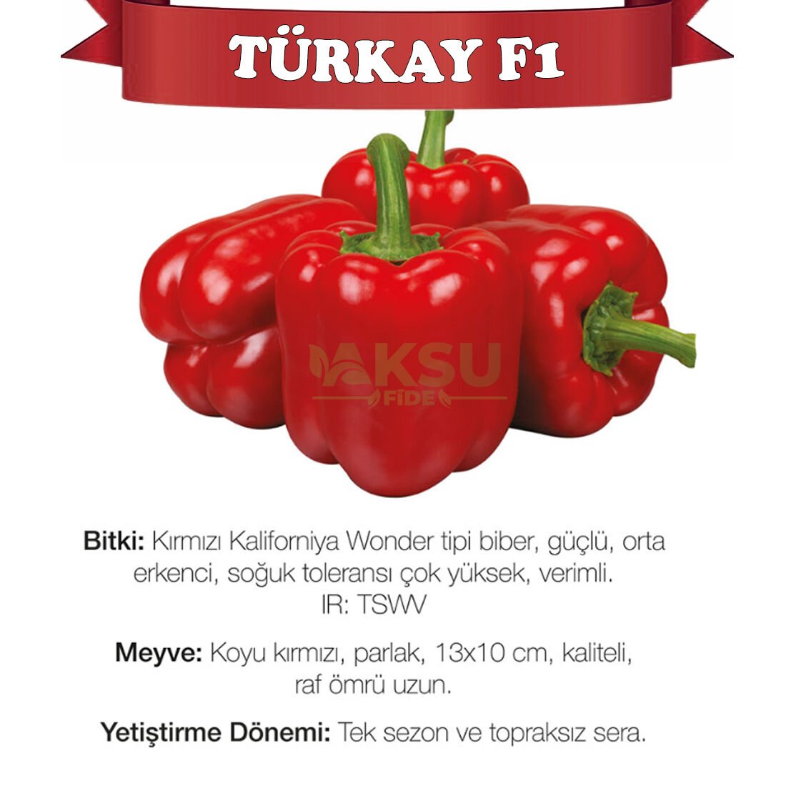 Türkay F1 Kırmızı California Wonder Biber Tohumu