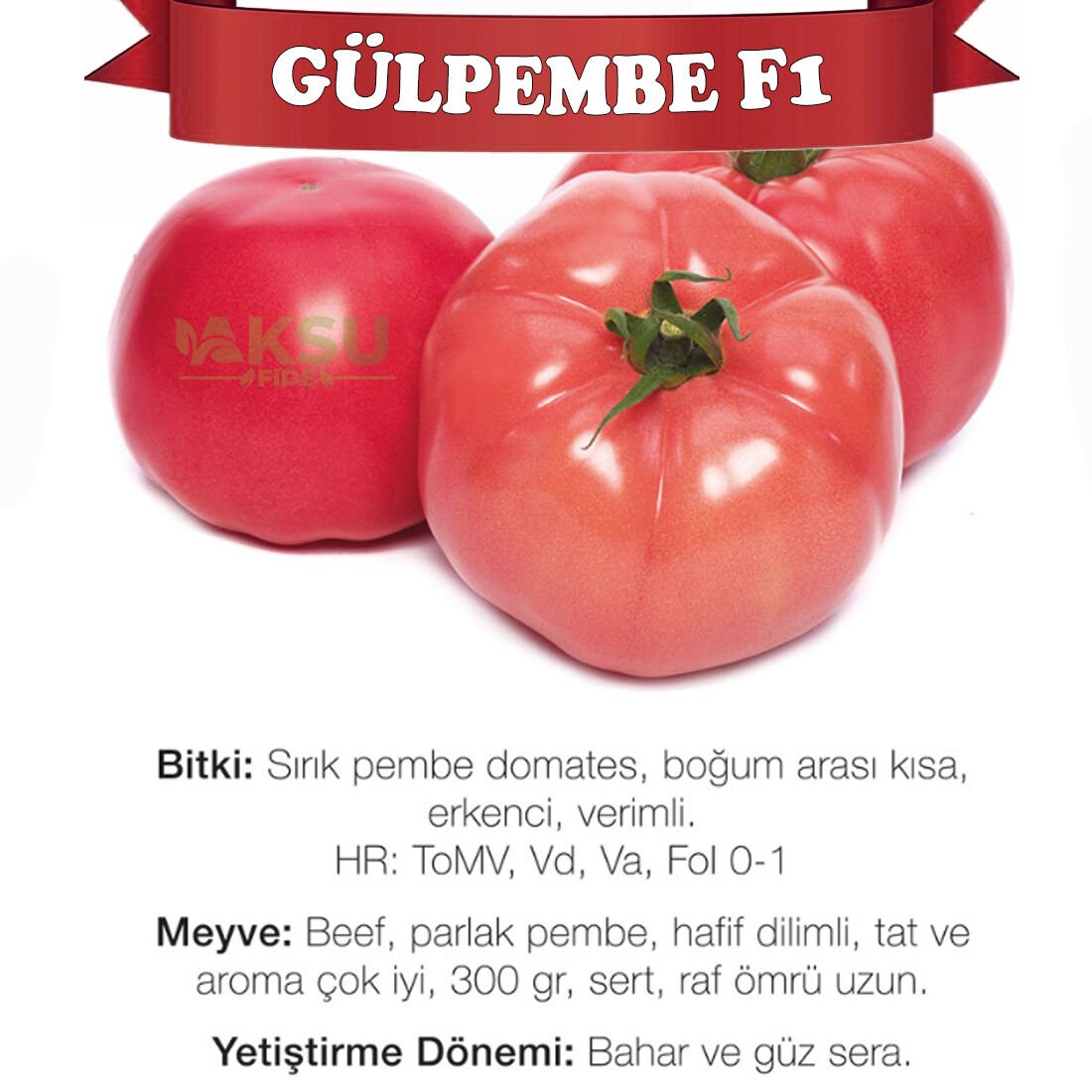 Gülpembe F1 Domates Tohumu