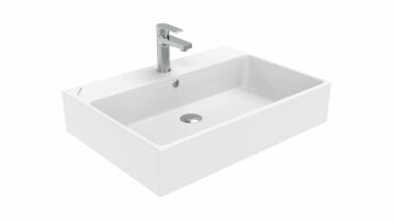 Creavit Next Tezgah Üstü Kare Lavabo Beyaz 70cm