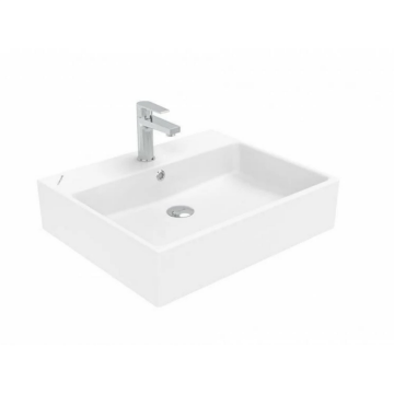 Creavit Next Tezgah Üstü Kare Lavabo Beyaz 60cm