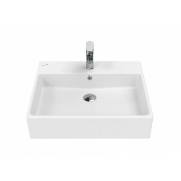 Creavit Next Tezgah Üstü Kare Lavabo Beyaz 60cm