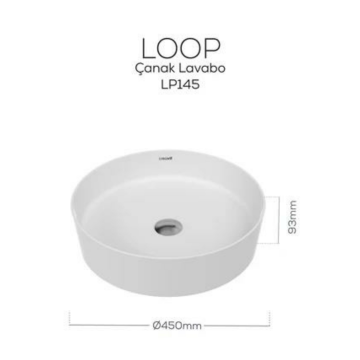 Creavit LOOP Masa Üstü Çanak Lavabo Beyaz 45cm