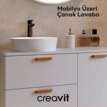 Creavit LOOP Masa Üstü Çanak Lavabo Beyaz 40cm