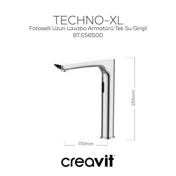 Creavit Fotoselli Uzun Lavabo Armatürü Tek Su Girişli