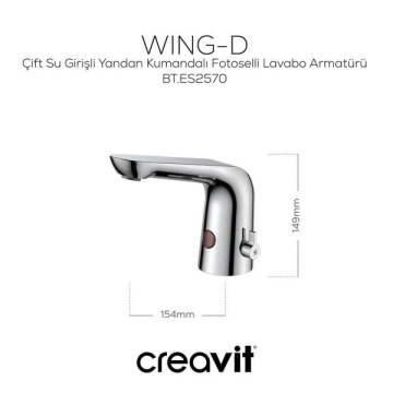 Creavit Fotoselli Lavabo Armatürü Çift Su Girişli