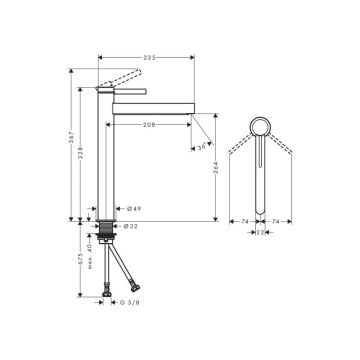 Hansgrohe Finoris Yüksek Lavabo Bataryası 260