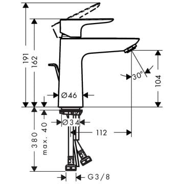 Hansgrohe Talis E 110 Lavabo Bataryası - Mat Siyah Krom