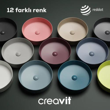 Creavit Loop Yuvarlak Çanak Lavabo Mat Siyah 45 Cm