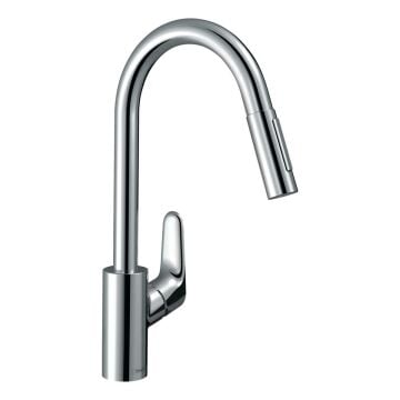 Hansgrohe Focus M41 Tek Kollu Eviye Bataryası 240, Çekilebilir El Duşu, 2 Jet