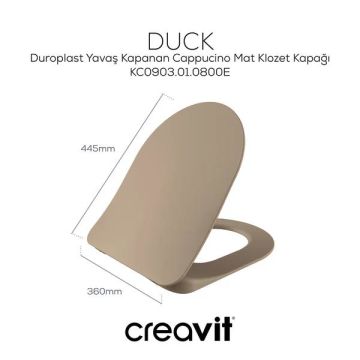 Creavit Duck Duroplast Yavaş Kapanan Klozet Kapağı Cappucino Mat