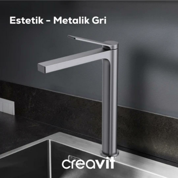 Creavit Ritmo Mutfak Armatürü - Metalik Gri