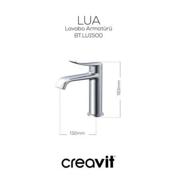 Creavit Lua Lavabo Armatürü - Metalik Gri