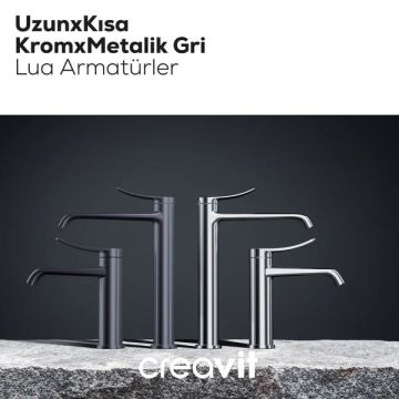 Creavit Lua Lavabo Armatürü - Metalik Gri
