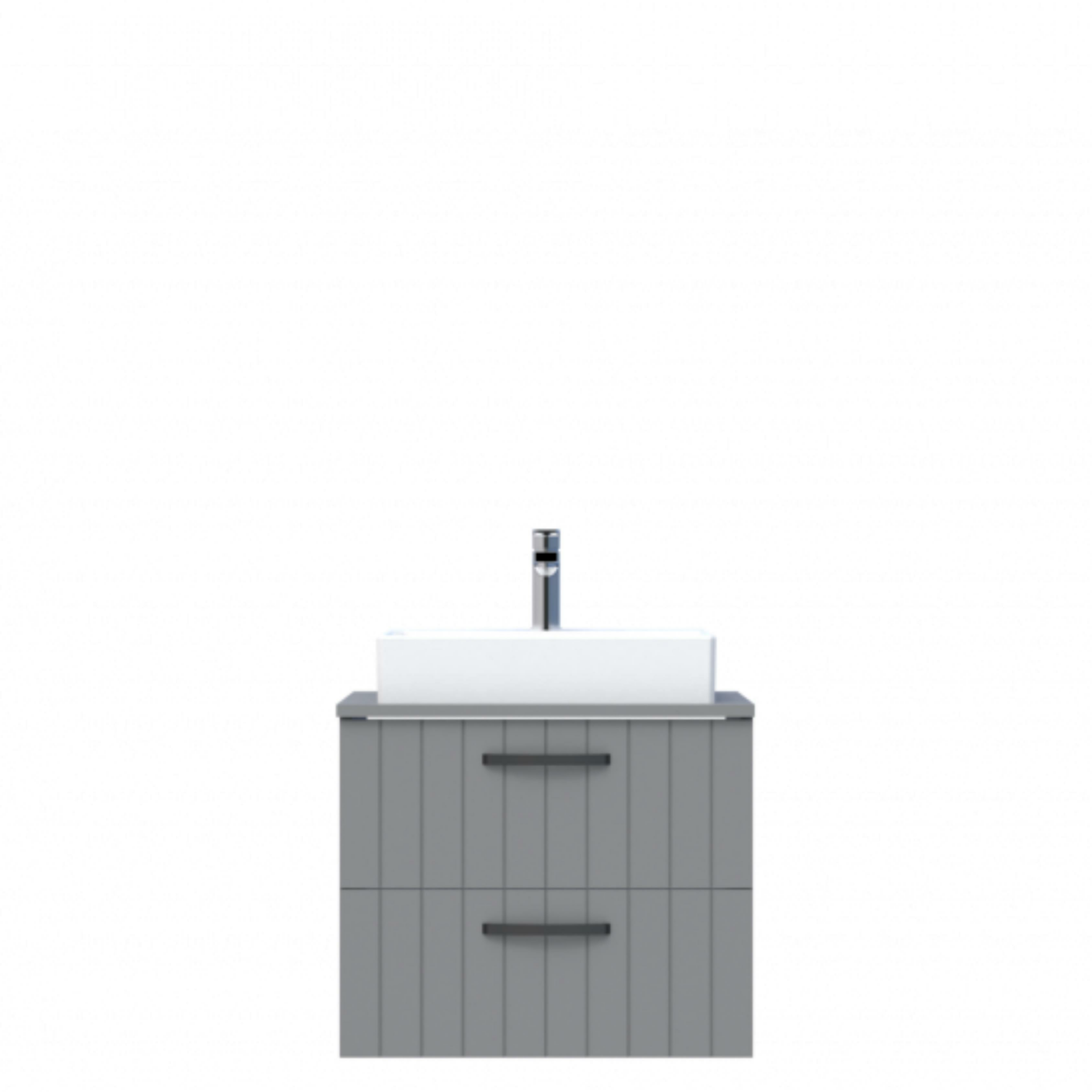D10 Next Lavabo Dolabı Tezgah Üstü 2 Çekmeceli 65 cm Gri Lake