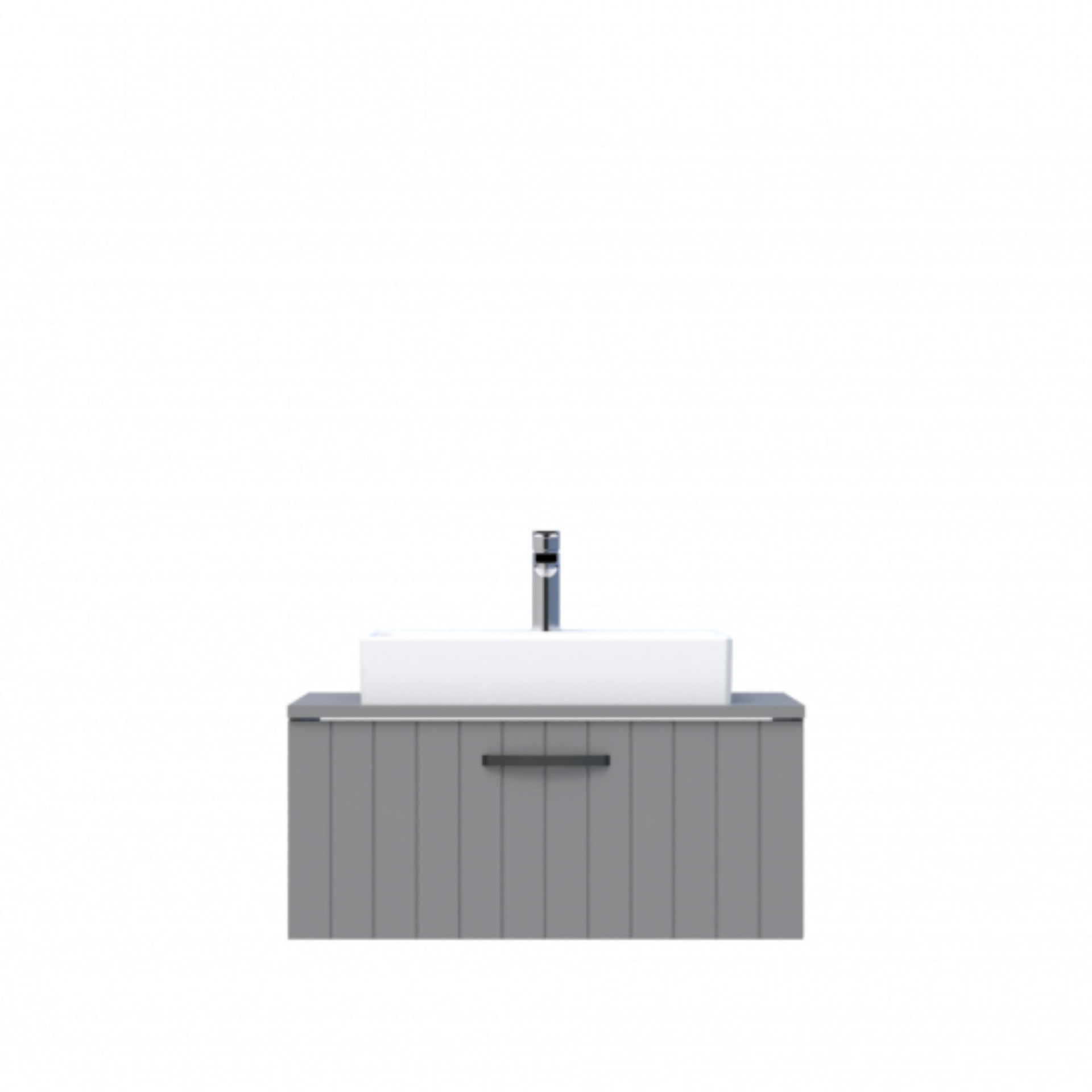 D10 Next Lavabo Dolabı Tezgah Üstü 1 Çekmeceli 80 cm Gri Lake
